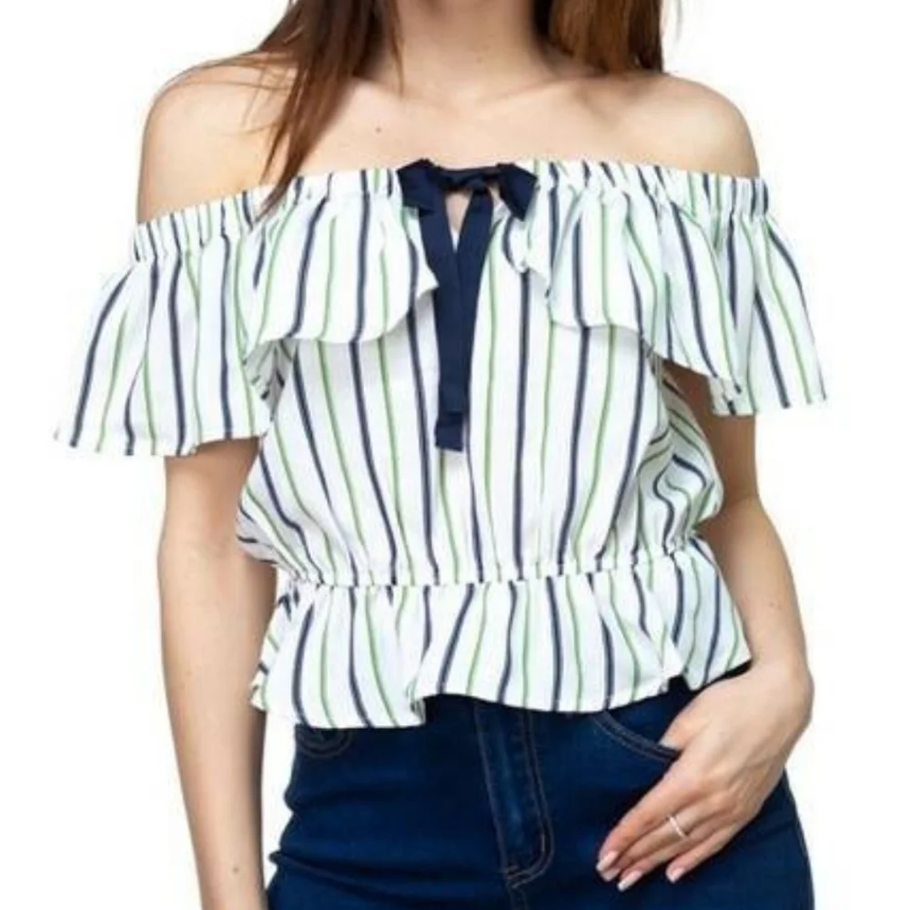 Stripe Ruffle Top - Picture 3 of 5